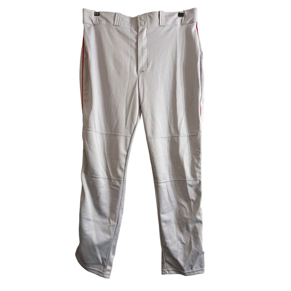 Wilson Adult Gray w/ Red Stripe Baseball Pants Size X-Large Extra Large  XL New